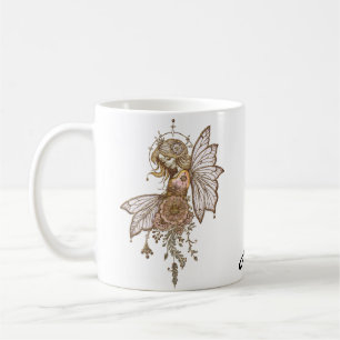 Goldene Flügel und blühende Träume, die magische F Kaffeetasse