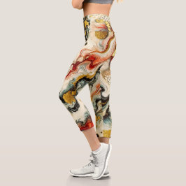 Goldene Flüsse  Capri Leggings