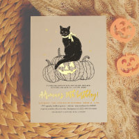 Goldene Fohlen Schwarze Katze Halloween Geburtstag