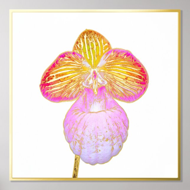 Goldene Foil Akzent der Rotmond-Orchideen-Printwer Foliendrucke (Vorderseite)