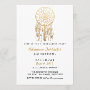 Goldene Foil Bohemisch Dream Catcher Graduation Pa Einladung