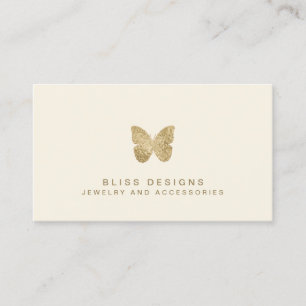 Goldene Foil Butterfly Elegant Einfach Visitenkarte