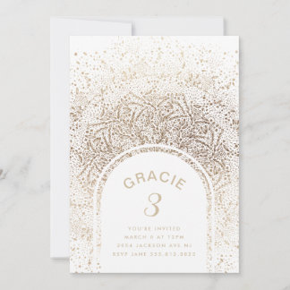 Goldene Foil Celebration Arch | Geburtstagspartei Einladung