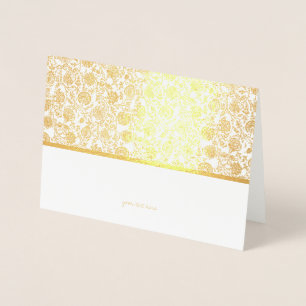 Goldene Foil Elegante Blumengrußkarten Folienkarte
