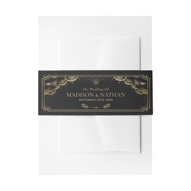 Goldene Foil Elegante Tarot Card Hochzeit Einladungsbanderole (Vorderseite Beispiel)