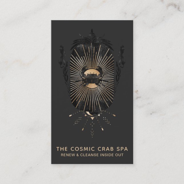 *~* Goldene Foil Moon Crab Celestial Mermaids Visitenkarte (Vorderseite)