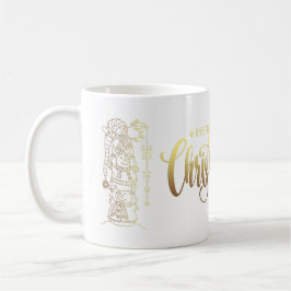 Goldene Foil-Style Foto Collage Frohe Weihnachtsba Kaffeetasse