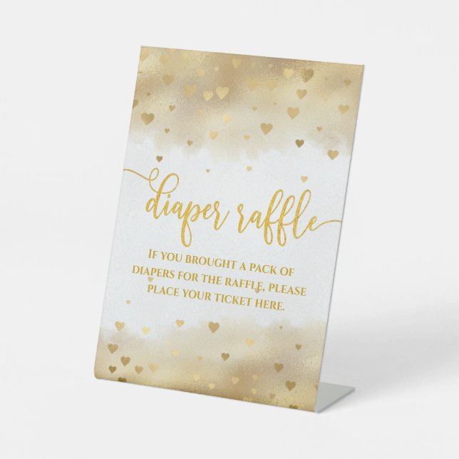 Goldene Foil-Windeln Eintrittspursignatur Sockelschild (Vorderseite)
