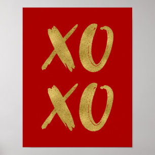 Goldene Foil XOXO Valentine Plakatzeichen Poster