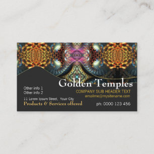 Goldene Fraktal-Tempel-Kunst-Geschäfts-Karte Visitenkarte