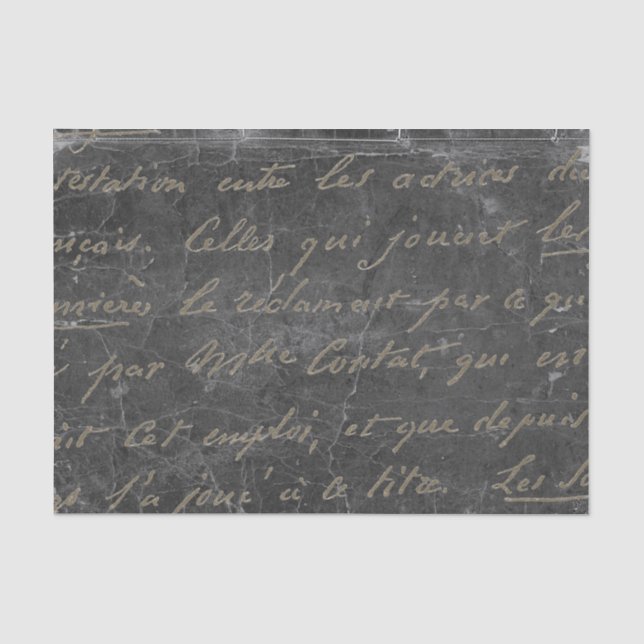 Goldene französische Schreibschrift Kreidetafel Vi Seidenpapier (Vorderseite)