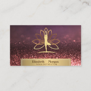 Goldene Frauen Silhouette Lotus Yoga-Lehrerin Boke Visitenkarte
