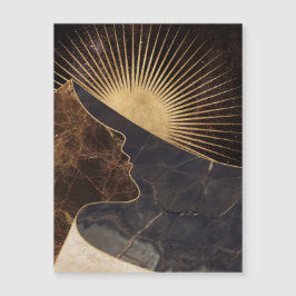 Goldene Frauentäuschung mit Sonne und Marmortextur Magnetkarte