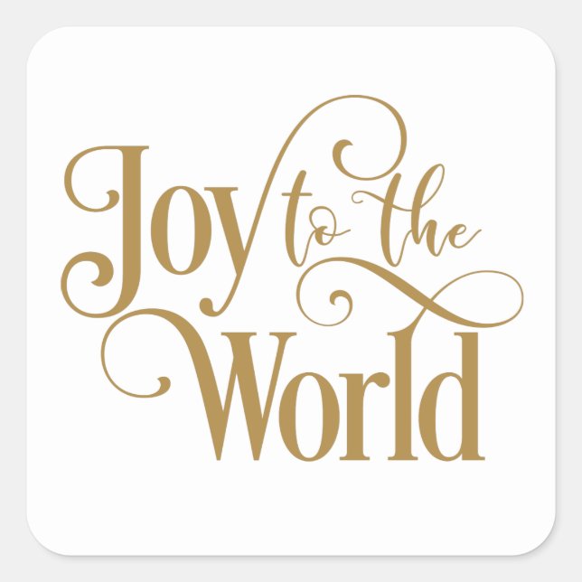 Goldene Freude an der Weihnachtsfeier der Welt Quadratischer Aufkleber (Vorderseite)