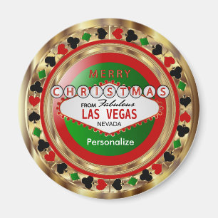 Goldene frohe Weihnacht-Las Vegas-Art Magnet