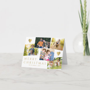 Goldene Frohe Weihnachten 5 Familienfotos modern