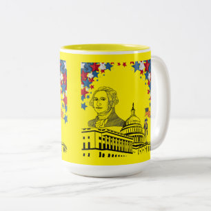 Goldene Funken des Juligelbs Zweifarbige Tasse