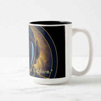 Goldene Galaxy-Astronaut Kreisförmiger Vector-Kaff Zweifarbige Tasse