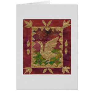 Goldene Gänse Weihnachtskarte