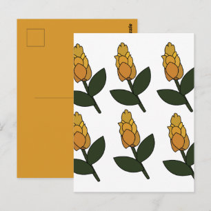 Goldene Garnelenpflanze Blume Floral Postkarte