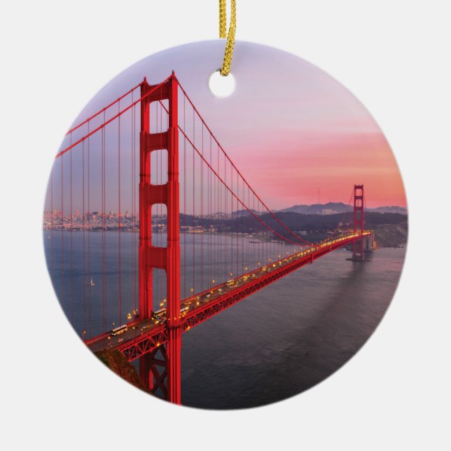 Goldene Gartbrücke Keramik Ornament (Vorne)
