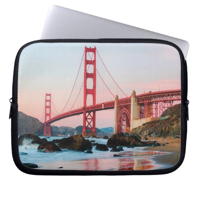 Goldene Gartbrücke Laptopschutzhülle (Vorderseite)