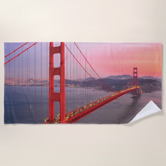 Goldene Gartbrücke Strandtuch (Vorderseite)