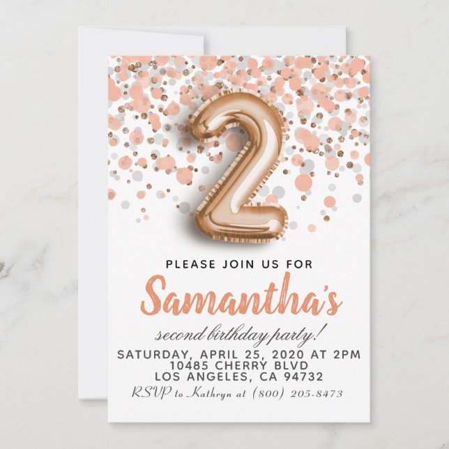 Goldene Geburtstagsfeier der 2. Rose Einladung (Vorderseite)