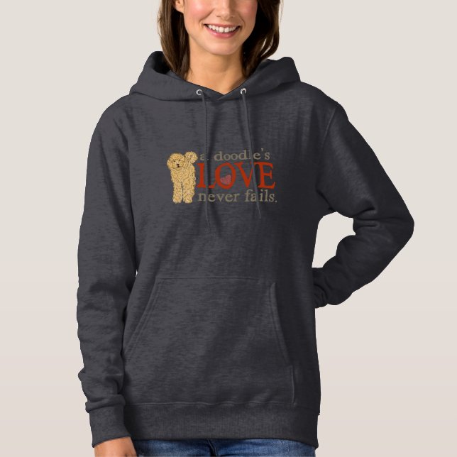 Goldene Gekritzel-Liebe versagt nie Hoodie (Vorderseite)