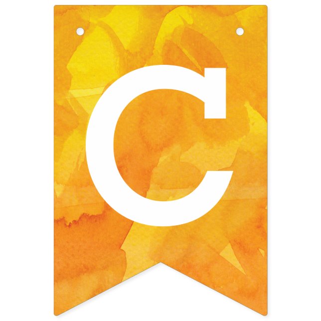 Goldene gelbe Aquarell-Glückwünsche Wimpelkette (Erste Fahne)