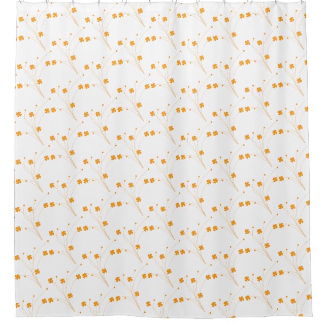 Goldene gelbe Blumen, kleine Blumendrucke Duschvorhang (Vorderseite)