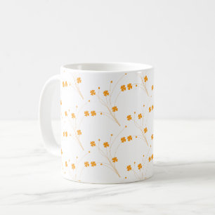 Goldene gelbe Blumen, kleine Blumendrucke Kaffeetasse