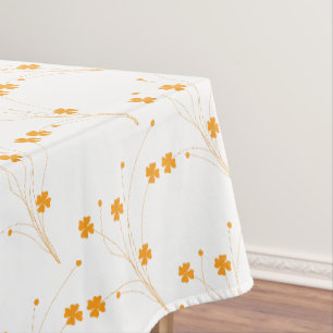 Goldene gelbe Blumen, kleine Blumendrucke Tischdecke