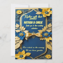 Goldene gelbe Hochzeit Einladung