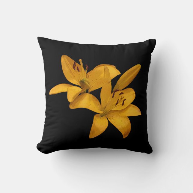 Goldene gelbe Lilien Kissen (Vorderseite)