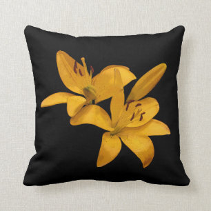 Goldene gelbe Lilien Kissen