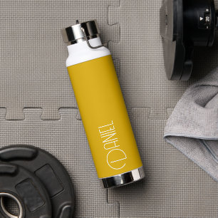 Goldene Gelbe Moderne Typografie Personalisiert Trinkflasche