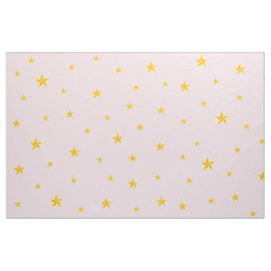 Goldene gelbe Sterne auf hellrosa Stoff