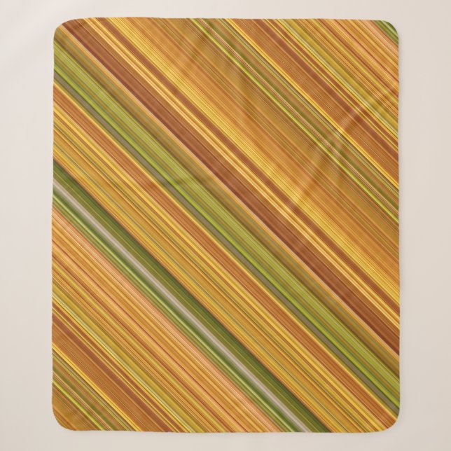 Goldene, gelbe und orange Streifen Sherpadecke (Vorderseite)