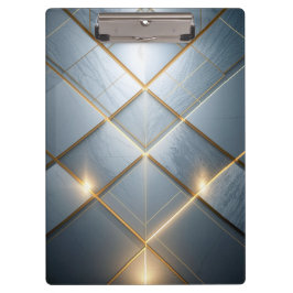 Goldene Geometrie Marmor Luxus Muster Klemmbrett