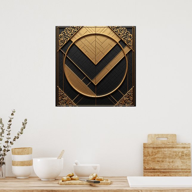 Goldene Geometrie Poster (Küche)
