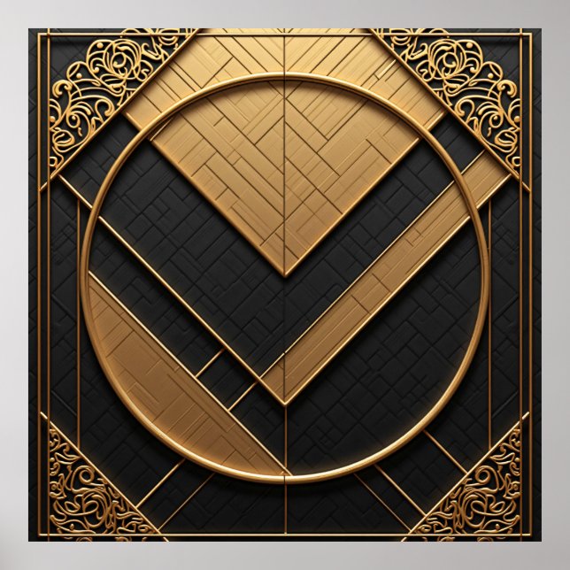 Goldene Geometrie Poster (Vorne)
