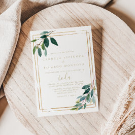 Goldene geometrische Chic Eukalyptus Spanische Hoc Einladung