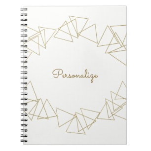 Goldene geometrische Dreiecke Moderne Glamour Chic Notizblock