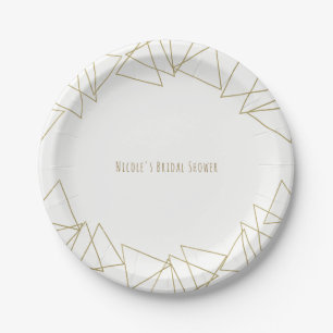 Goldene geometrische Dreiecke moderne Glamour-Chic Pappteller