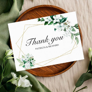 Goldene Geometrische Florale Grünpflanzen Hochzeit RSVP Karte
