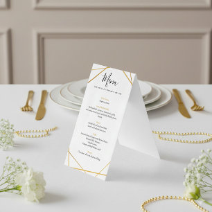 Goldene geometrische Hochzeitsempfangsmenüleiste