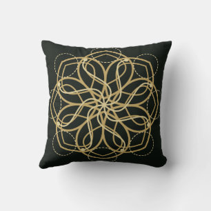 Goldene geometrische Mandala-Kunst - Druck – dunkl Kissen