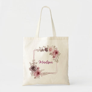 Goldene geometrische Rose Personalisierter Blumenn Tragetasche