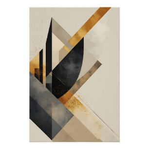 Goldene geometrische Symphonie Poster